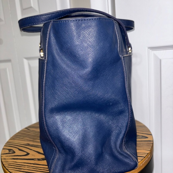 Tory Burch large tote bag navy blue Carryall leather handbag - Picture 6 of 16